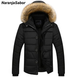NaranjaSabor 2020 Winter New Men's Thick Coat Casual Overcoats Mens Jackets Parkas Male Outwear Inside Fleece Hooded Coats 6XL