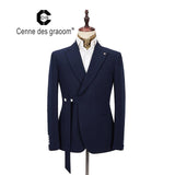 2020 Cenne Des Graoom New Men Suit Two Pieces Slim Fit High Quality Wedding Singer Drama Stage Costume Party Prom DG-ATM