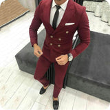 Beige Suit Men Wedding Suits For Men Elbow Patches Business Casual Groom Wear Tuxedo Slim Fit Male Blazers 2Pieces Jacket Pants