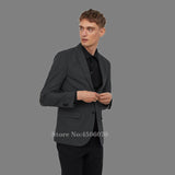 Beige Suit Men Wedding Suits For Men Elbow Patches Business Casual Groom Wear Tuxedo Slim Fit Male Blazers 2Pieces Jacket Pants