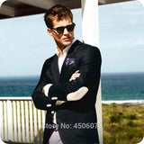 Beige Suit Men Wedding Suits For Men Elbow Patches Business Casual Groom Wear Tuxedo Slim Fit Male Blazers 2Pieces Jacket Pants