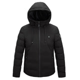 New Men Women Cotton Coat USB Smart Electric Heated Jackets Winter Thicken Down Hooded Outdoor Hiking Ski Clothing 7XL