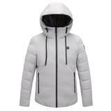 New Men Women Cotton Coat USB Smart Electric Heated Jackets Winter Thicken Down Hooded Outdoor Hiking Ski Clothing 7XL