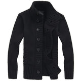 Cardigan Men's Sweater Fashion Knitted Stand Collar Sweater Men Clothig Long Sleeve Solid Color Button Cardigan Coat Ropa Hombre